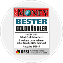 FOCUS MONEY Goldhändler-Test: philoro EDELMETALLE mehrfach als Testsieger ausgezeichnet