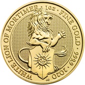 Gold The White Lion of Mortimer 1 oz - The Queen´s Beasts 2020