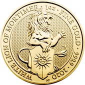 Gold The Queen's Beasts 1 oz - The White Lion of Mortimer 2020