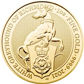 Gold The Queen's Beasts 1 oz - The White Greyhound of Richmond 2021