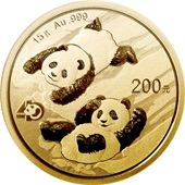 Gold China Panda 15 g - diverse Jahrgänge