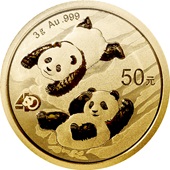 Gold China Panda 3 g - diverse Jahrgänge