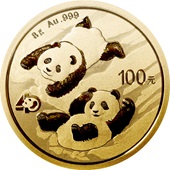 Gold China Panda 8 g - diverse Jahrgänge
