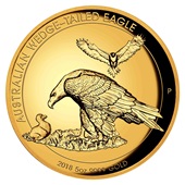 Gold Wedge Tailed Eagle 5 oz PP - High Relief 2018