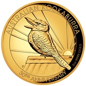 Gold Kookaburra 2 oz PP - 30 Jahre - High Relief