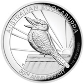 Silber - 30 Jahre Kookaburra - 1 oz PP High Relief