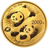 Gold China Panda 150 g PP - 40. Jubiläum - 2022