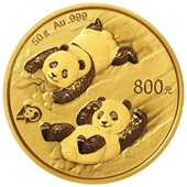 Gold China Panda 50 g PP - 40. Jubiläum - 2022