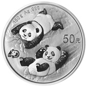 Silber China Panda 150 g PP - 40. Jubiläum - 2022