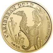 Gold Barbados Seahorse 1 oz - 2022