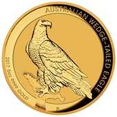 Gold Wedge Tailed Eagle 5 oz PP - High Relief 2017