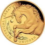 Gold Unicorn - Mythical Creatures - 5 oz PP - 1. Ausgabe