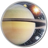 Silber 1 oz "Sonnensystem" 7. - Saturn PP - gewölbte Prägung 2022