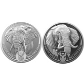 Silber Münzset - 2 x 1 oz Elefant Big Five Serie I + II