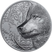 Silber Mystic Wolf 2 oz Black Proof - High Relief 2021