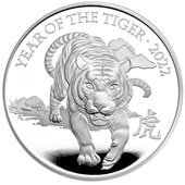 Silber Lunar Tiger 1 oz PP - Royal Mint 2022