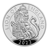 Silber Lion of England 1 oz PP - Royal Tudor Beasts 2022