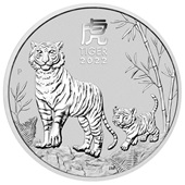 Silber Lunar III 2 oz - Tiger 2022