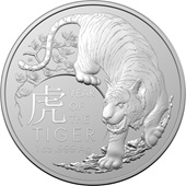 Silber Lunar 1 oz - Jahr des Tigers - RAM 2022