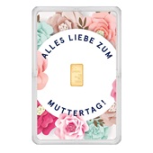 Goldbarren 0,5 g - philoro Geschenkkarte "Muttertag Blumenkreis"