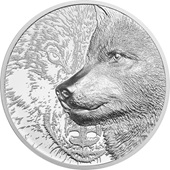 Silber Mystic Wolf 1 oz PP - High Relief 2021