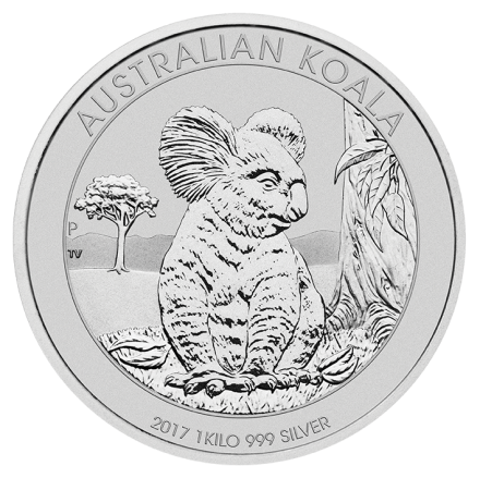 2017 1 kg silver Koala Australia  Front