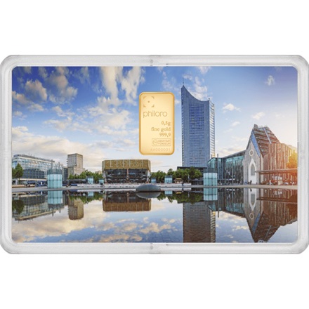 Goldbarren 0,5 g - philoro - Städtekarte Leipzig