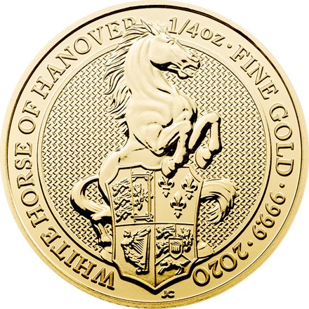 Gold The Queen's Beasts 1/4 oz - The White Horse of Hanover 2020