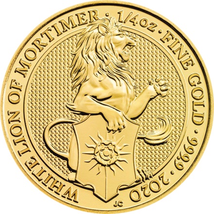 Gold The White Lion of Mortimer 1/4 oz - The Queen's Beasts 2020