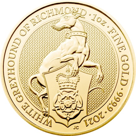 Gold The White Greyhound of Richmond 1 oz - The Queen's Beasts 2021