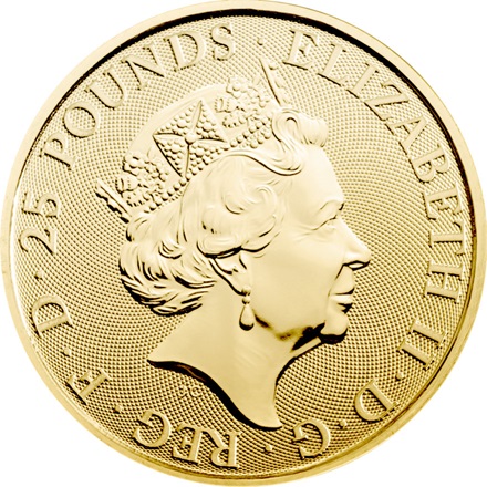 Gold The Queen's Beasts 1/4 oz - The White Lion of Mortimer 2020