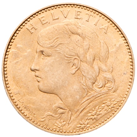 Gold Vreneli 10 Franken - diverse Jahrgänge 