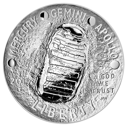 Silber Apollo 11 - 50 Jahre Mondlandung 5 oz PP - gewölbte Prägung