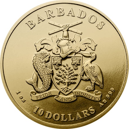 Gold Barbados Seahorse 1 oz - 2021