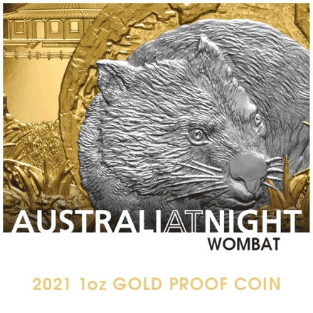 Gold Wombat 1 oz - PP 2021 - platinbeschichtet