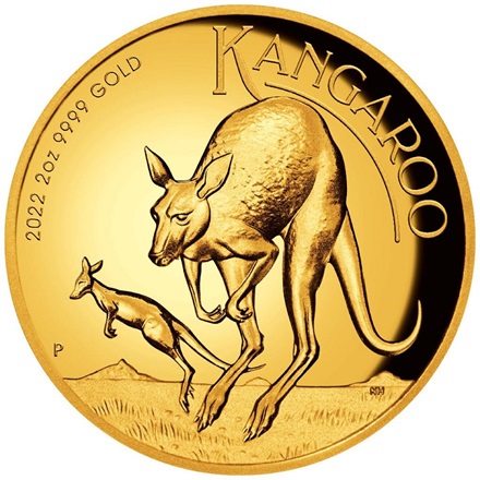 Gold Känguru 2 oz PP - High Relief 2022