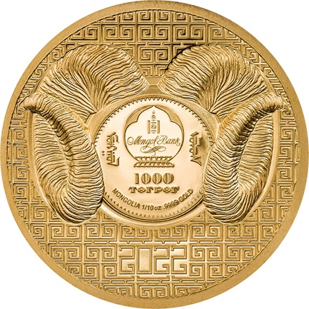 Gold Magnificent Argali 1/10 oz PP - High Relief 2022