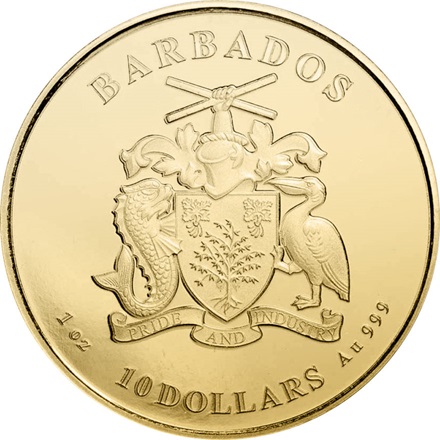 Gold Barbados Seahorse 1 oz - 2022