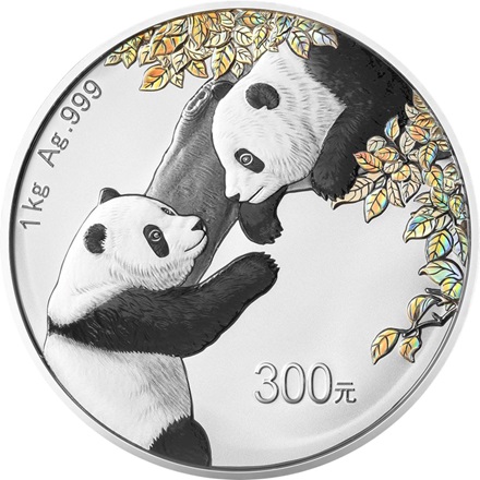 Silber China Panda 1000 g PP - Irisierende Färbung 2023
