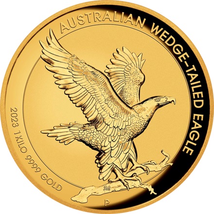 Gold Wedge Tailed Eagle 1000 g RP - Ultra High Relief 2023