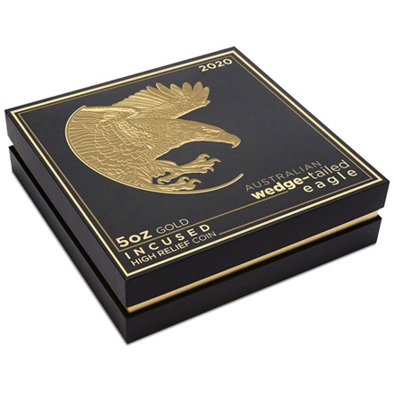 Gold Wedge Tailed Eagle 5 oz PP - High Relief 2020