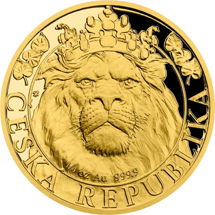 Gold Tschechischer Löwe 1/4 oz - PP - 1. Ausgabe (inkl. Etui und COA)