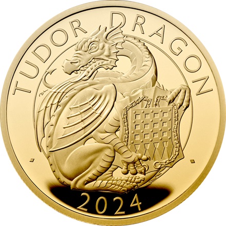 Gold Tudor Dragon 1/4 oz PP - Royal Tudor Beasts 2024