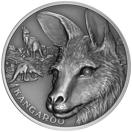 Silber Wildlife - Känguru 1 oz - 2021 - Antik Finish