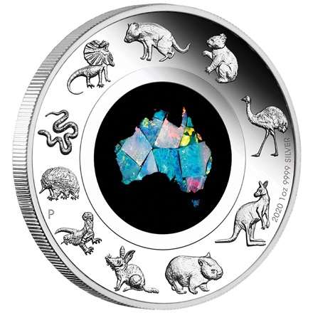 Silber Opal-Münze 1 oz - Great Southern Land - PP 2020