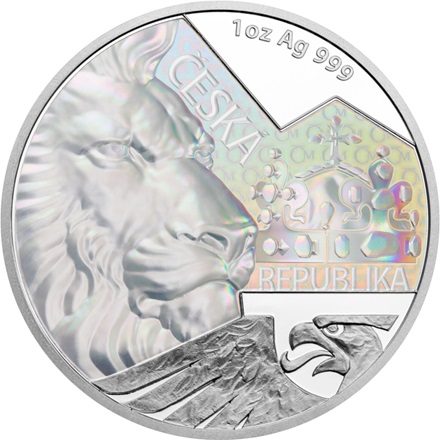 Silber Tschechischer Löwe 1 oz PP - Hologramm 2023