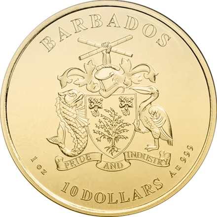 Gold Barbados Octopus 1 oz - 2021