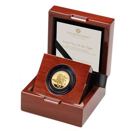 Gold 1/4 oz Lunar Tiger PP - Royal Mint 2022