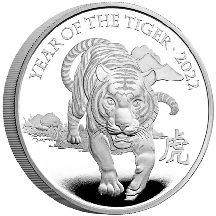 Silber Lunar Tiger 1 oz PP - Royal Mint 2022