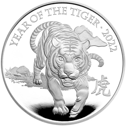 Silber Lunar Tiger 5 oz PP - Royal Mint 2022